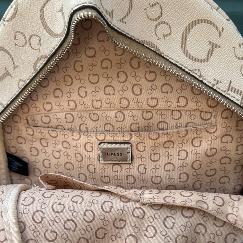 Guess Beige Monogram Backpack - image 2